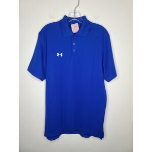 NWT Under Armour heat gear blue short sleeve polo shirt - small